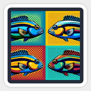 Pop Bluestreak Cleaner Wrasse Art - Trendy Marine Life Sticker